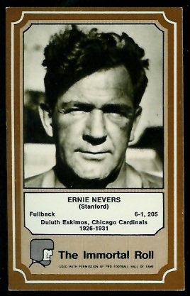 Ernie Nevers 1975 Fleer Immortal Roll football card