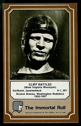 Cliff Battles 1975 Fleer Immortal Roll football card