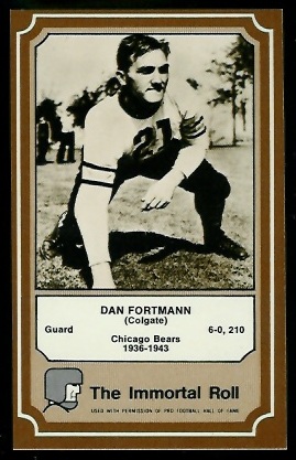 Dan Fortmann 1975 Fleer Immortal Roll football card