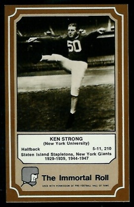 Ken Strong 1975 Fleer Immortal Roll football card Ken Strong 1975 Fleer Immortal Roll football card