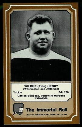 Fats Henry 1975 Fleer Immortal Roll football card