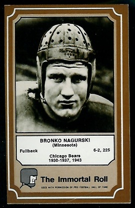 Bronko Nagurski 1975 Fleer Immortal Roll football card