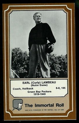 Curly Lambeau 1975 Fleer Immortal Roll football card