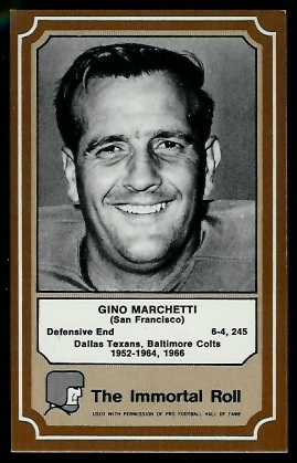 Gino Marchetti 1975 Fleer Immortal Roll football card