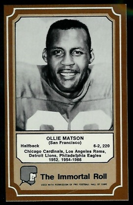 Ollie Matson 1975 Fleer Immortal Roll football card