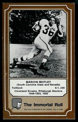 Marion Motley 1975 Fleer Immortal Roll football card
