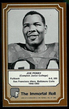 Joe Perry 1975 Fleer Immortal Roll football card