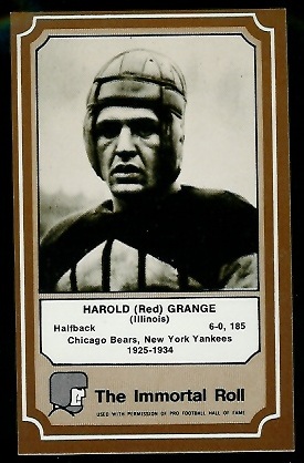 Red Grange 1975 Fleer Immortal Roll football card