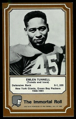 Emlen Tunnell 1975 Fleer Immortal Roll football card