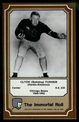 Bulldog Turner 1975 Fleer Immortal Roll football card