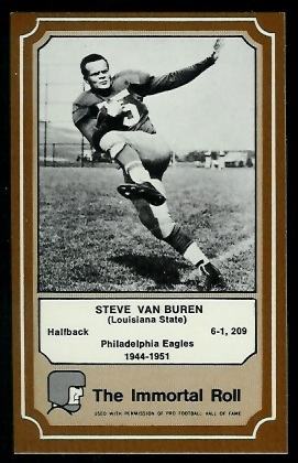 Steve Van Buren 1975 Fleer Immortal Roll football card