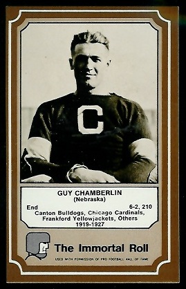 Guy Chamberlin 1975 Fleer Immortal Roll football card