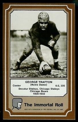 George Trafton 1975 Fleer Immortal Roll football card