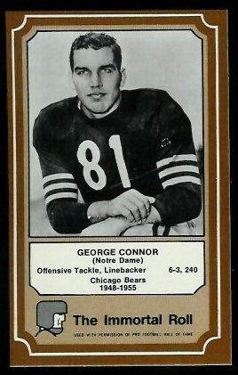George Connor 1975 Fleer Immortal Roll football card George Connor 1975 Fleer Immortal Roll football card