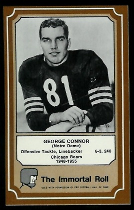 George Connor 1975 Fleer Immortal Roll football card