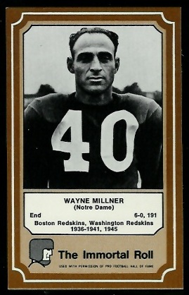 Wayne Millner 1975 Fleer Immortal Roll football card