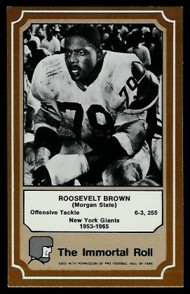 Roosevelt Brown 1975 Fleer Immortal Roll football card