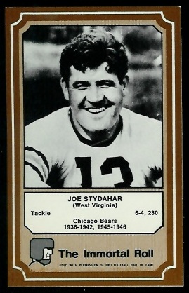 Joe Stydahar 1975 Fleer Immortal Roll football card