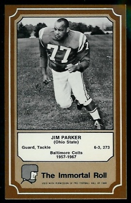 Jim Parker 1975 Fleer Immortal Roll football card