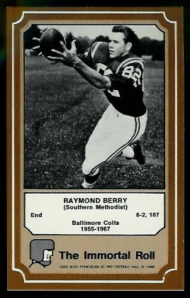 Raymond Berry 1975 Fleer Immortal Roll football card