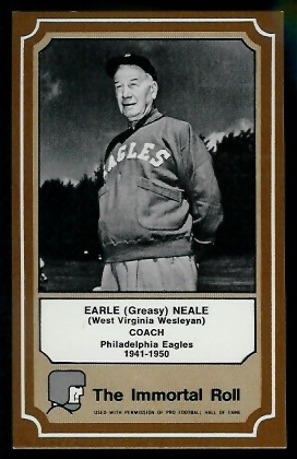 Greasy Neale 1975 Fleer Immortal Roll football card