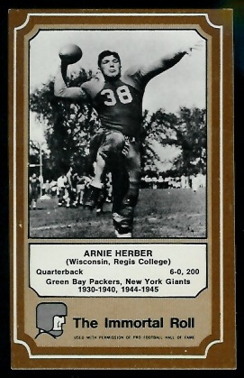 Arnie Herber 1975 Fleer Immortal Roll football card