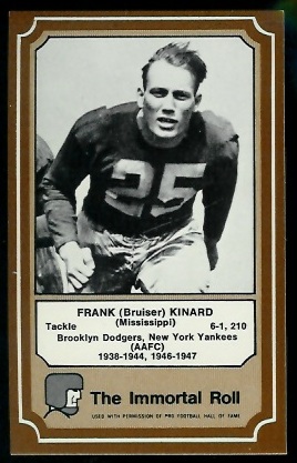 Bruiser Kinard 1975 Fleer Immortal Roll football card