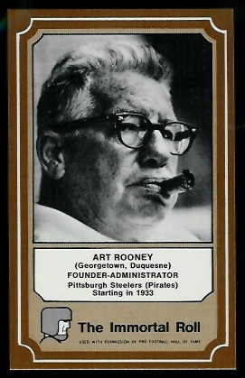 Art Rooney 1975 Fleer Immortal Roll football card