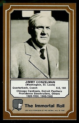 Jimmy Conzelman 1975 Fleer Immortal Roll football card