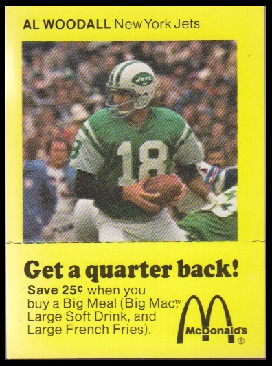 Al Woodall 1975 McDonalds Quarterbacks football card