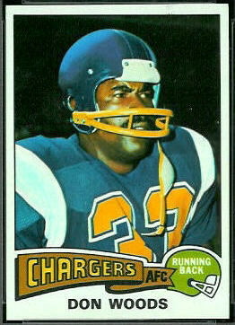 Don Woods 1975 Topps football card