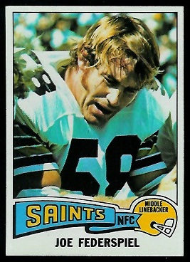 Joe Federspiel 1975 Topps football card