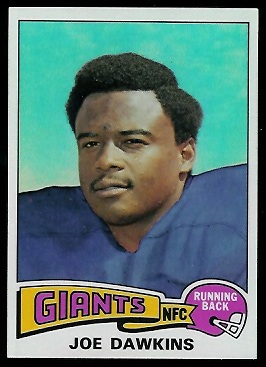 Joe Dawkins 1975 Topps football card