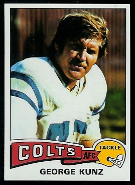 George Kunz 1975 Topps football card