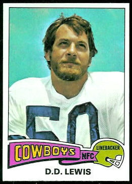 D.D. Lewis 1975 Topps football card D.D. Lewis 1975 Topps football card
