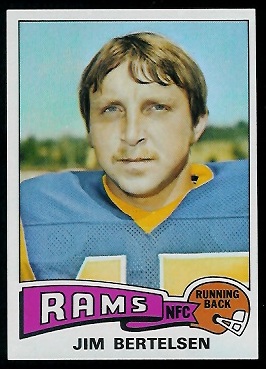 Jim Bertelsen 1975 Topps football card