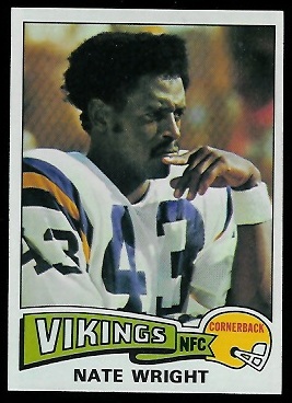 Nate Wright 1975 Topps football card