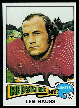 Len Hauss 1975 Topps football card