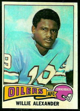Willie Alexander 1975 Topps football card Willie Alexander 1975 Topps football card
