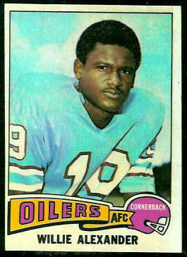 Willie Alexander 1975 Topps football card