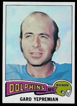 Garo Yepremian 1975 Topps football card