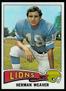 Herman Weaver 1975 Topps football card