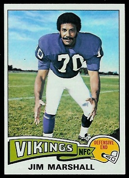 Jim Marshall 1975 Topps football card