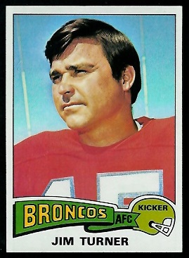 Jim Turner 1975 Topps football card