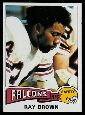 Ray Brown 1975 Topps football card