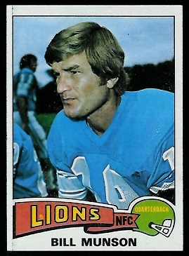 Bill Munson 1975 Topps football card