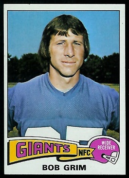 Bob Grim 1975 Topps football card