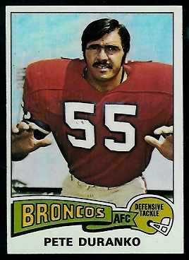 Pete Duranko 1975 Topps football card
