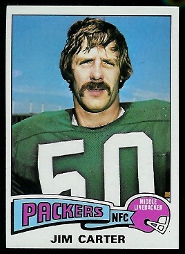 Jim Carter 1975 Topps football card