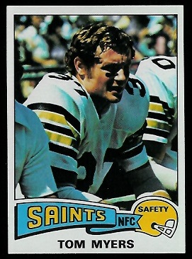 Tom Myers 1975 Topps football card